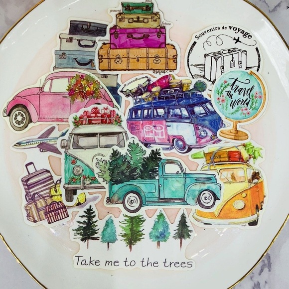 Explore The World, 24 Adventurous Stickers, VW Bugs, Road Trip - Picture 2 of 10